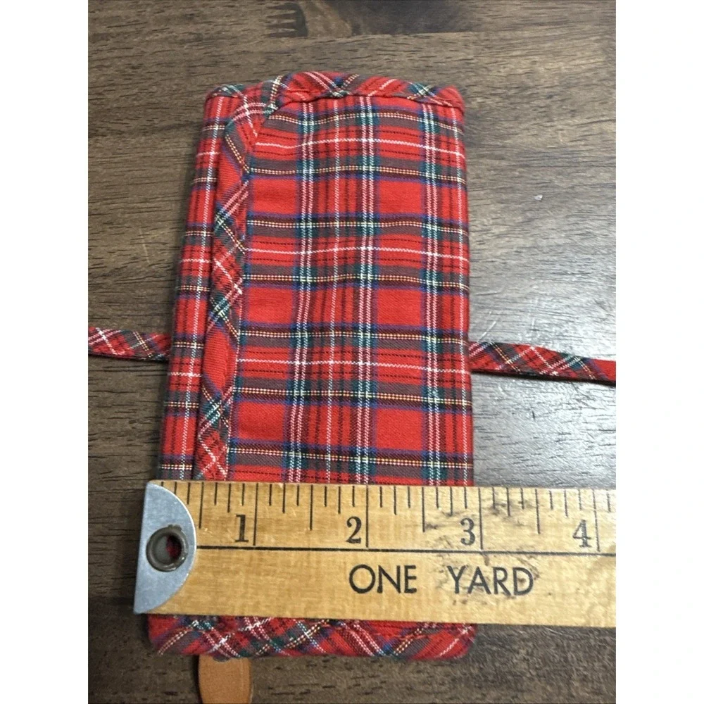Vintage Polo Ralph Lauren Tartan Plaid Jewelry Travel Roll Tie Case Bag